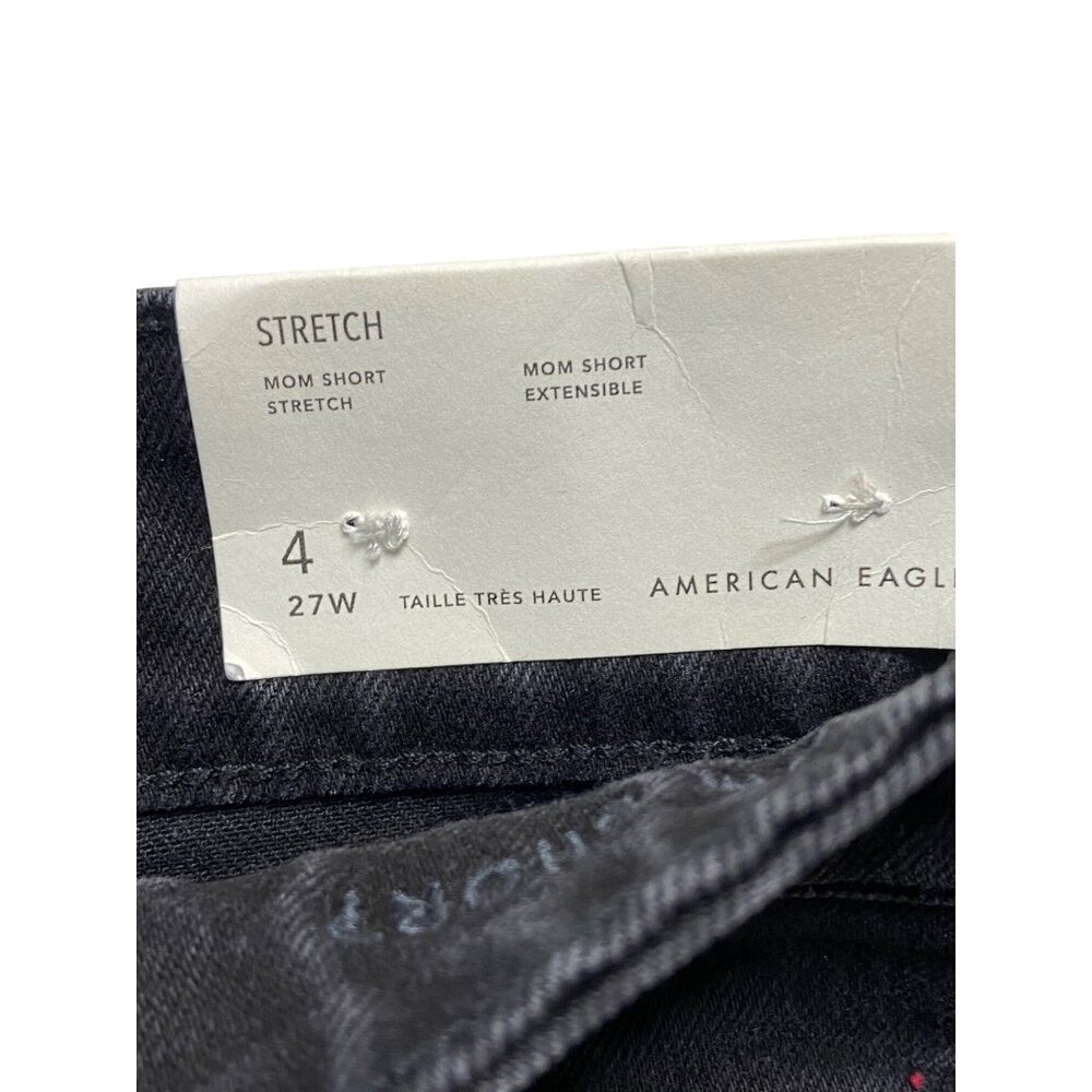 NWT American Eagle AE Stretch Denim Mom Black Shorts-sz 4 - Picture 6 of 10